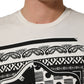 White Bandana Print Cotton Crew Neck T-shirt
