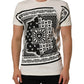 White Bandana Print Cotton Crew Neck T-shirt