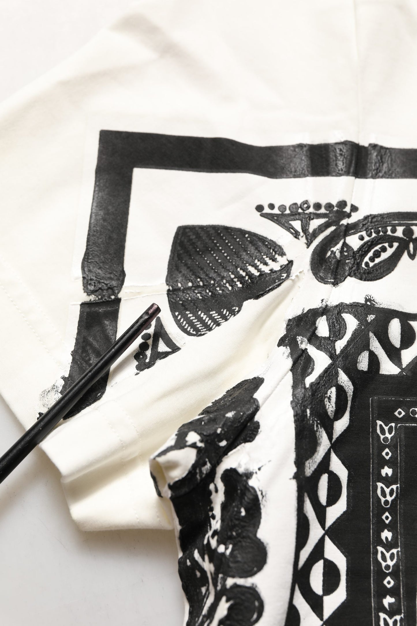 White Bandana Print Cotton Crew Neck T-shirt