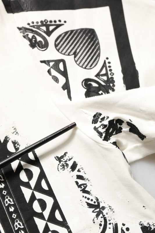 White Bandana Print Cotton Crew Neck T-shirt