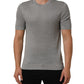 Gray Silk Crew Neck Short Sleeves T-shirt