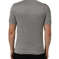 Gray Silk Crew Neck Short Sleeves T-shirt
