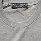Gray Silk Crew Neck Short Sleeves T-shirt