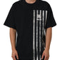 Blue Striped Print Cotton Crew Neck  T-shirt