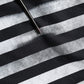 Blue Striped Print Cotton Crew Neck T-shirt
