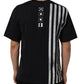 Blue Striped Print Cotton Crew Neck T-shirt
