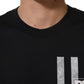 Blue Striped Print Cotton Crew Neck T-shirt