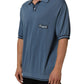 Blue Cotton Collared Short Sleeves T-shirt