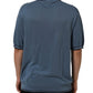 Blue Cotton Collared Short Sleeves T-shirt