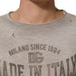 Light Gray Graphic Print Distressed T-shirt