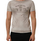 Light Gray Graphic Print Distressed T-shirt