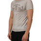 Light Gray Graphic Print Distressed T-shirt