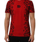 Red Leopard Print Short Sleeved Men T-shirt