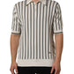White Black Stripe Collared Polo T-shirt