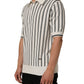 White Black Stripe Collared Polo T-shirt