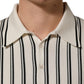 White Black Stripe Collared Polo T-shirt