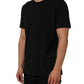 Black Cotton Crew Neck Short Sleeve T-shirt