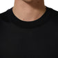 Blue Cotton Crew Neck Short Sleeve T-shirt