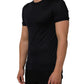 Blue Cotton Crew Neck Short Sleeve T-shirt