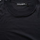 Blue Cotton Crew Neck Short Sleeve T-shirt