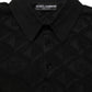 Black Silk Short Sleeve Knit Polo T-shirt
