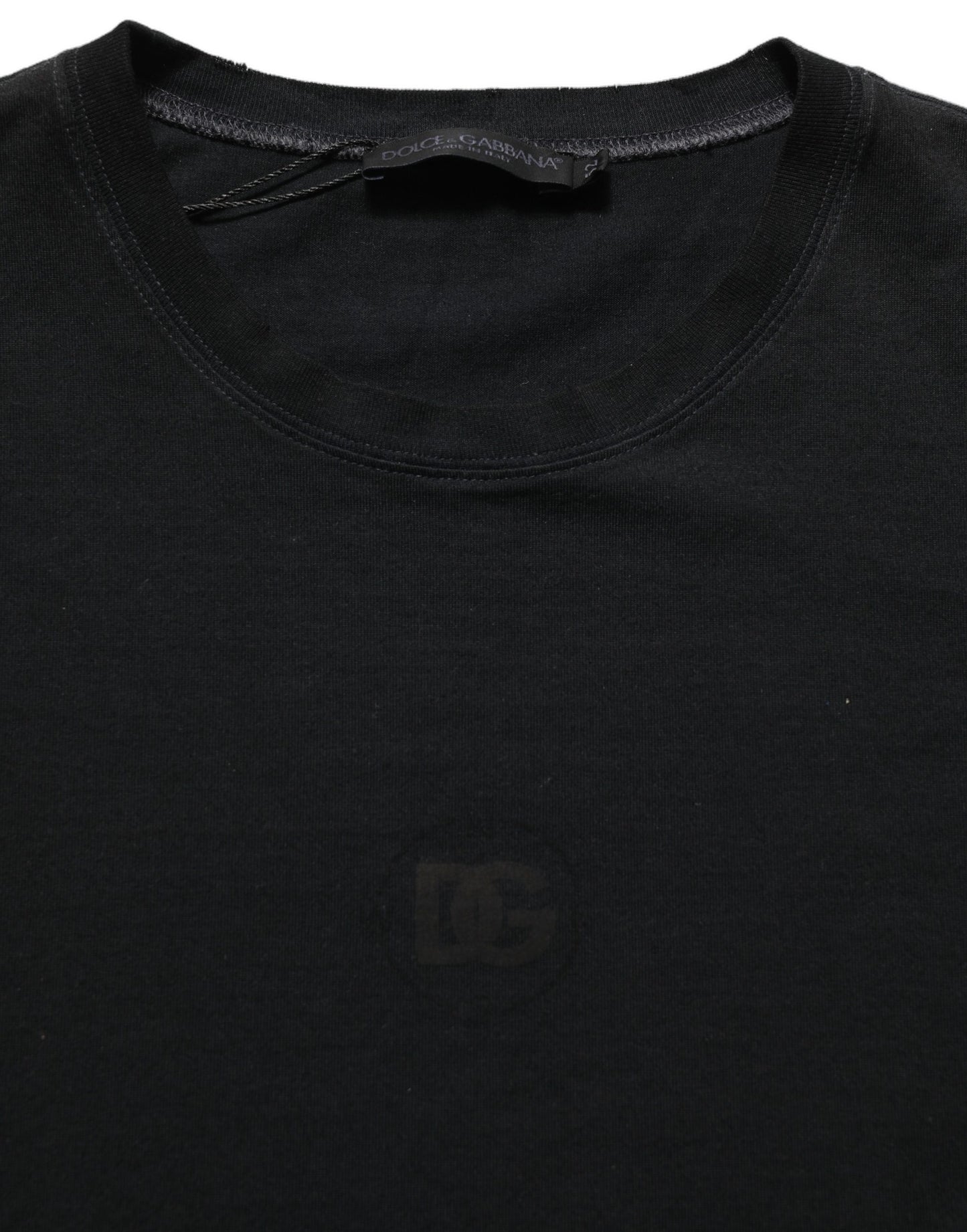 Black Cotton Short Sleeve Crew Neck T-shirt