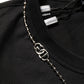 Black Dog Tag Short Sleeve CrewNeck T-shirt