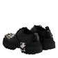 Black Studded Leather Hi-Trekking Derby Men Shoes
