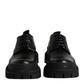 Black Leather Hi-Trekking Derby Shoes