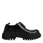 Black Leather Hi-Trekking Derby Shoes