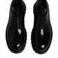 Black Calf Leather Hi-Trekking Derby Shoes
