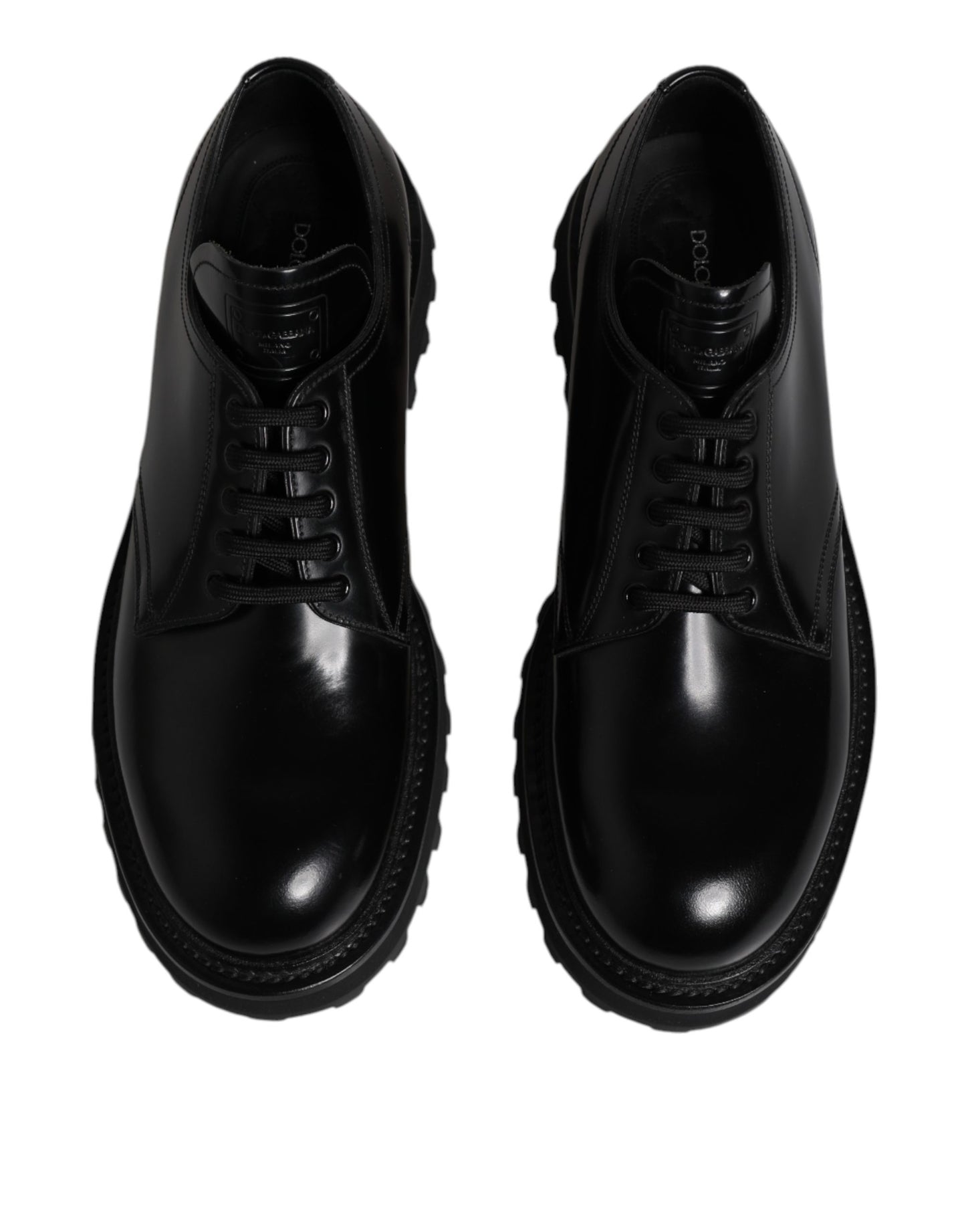 Black Calf Leather Hi-Trekking Derby Shoes
