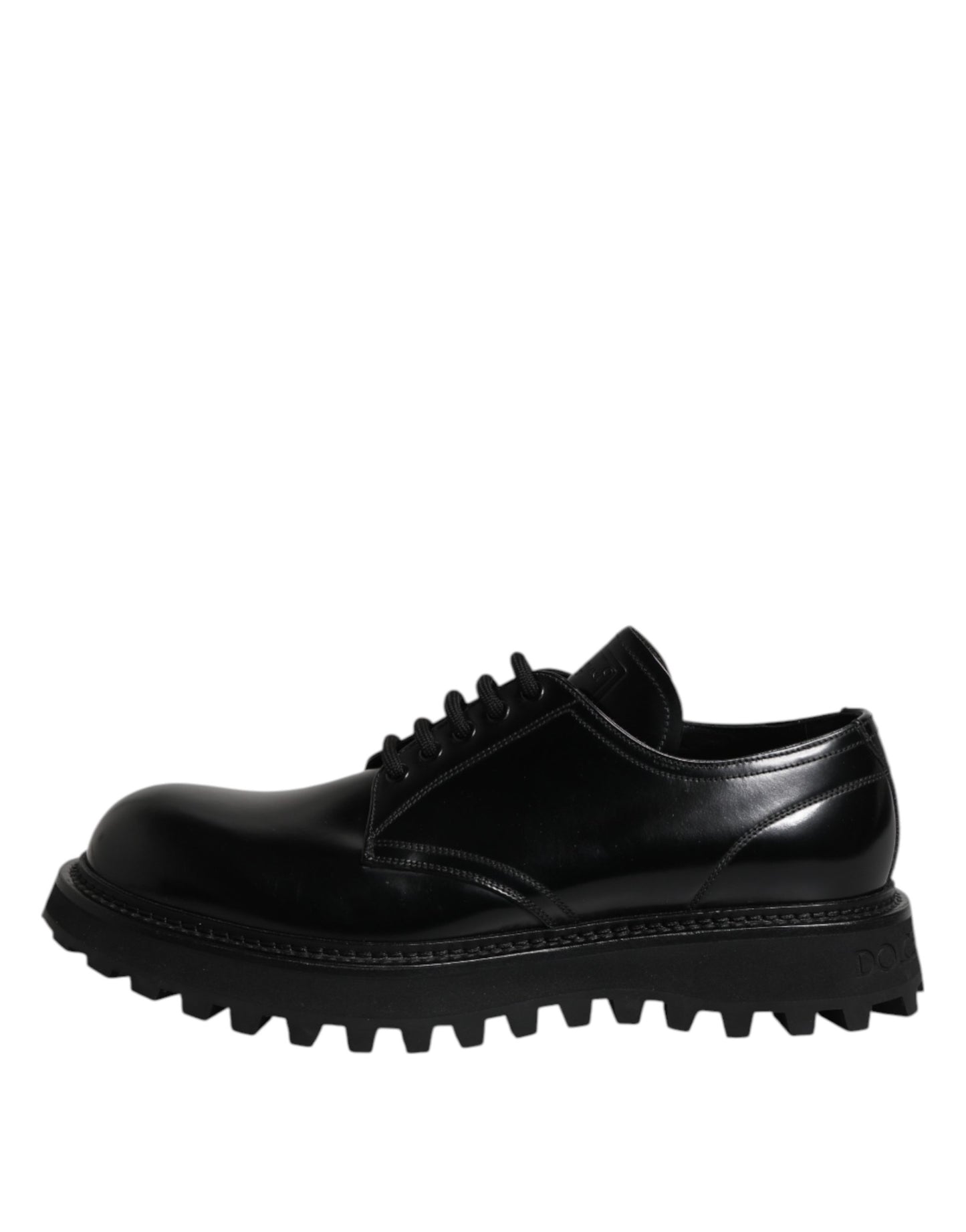 Black Calf Leather Hi-Trekking Derby Shoes