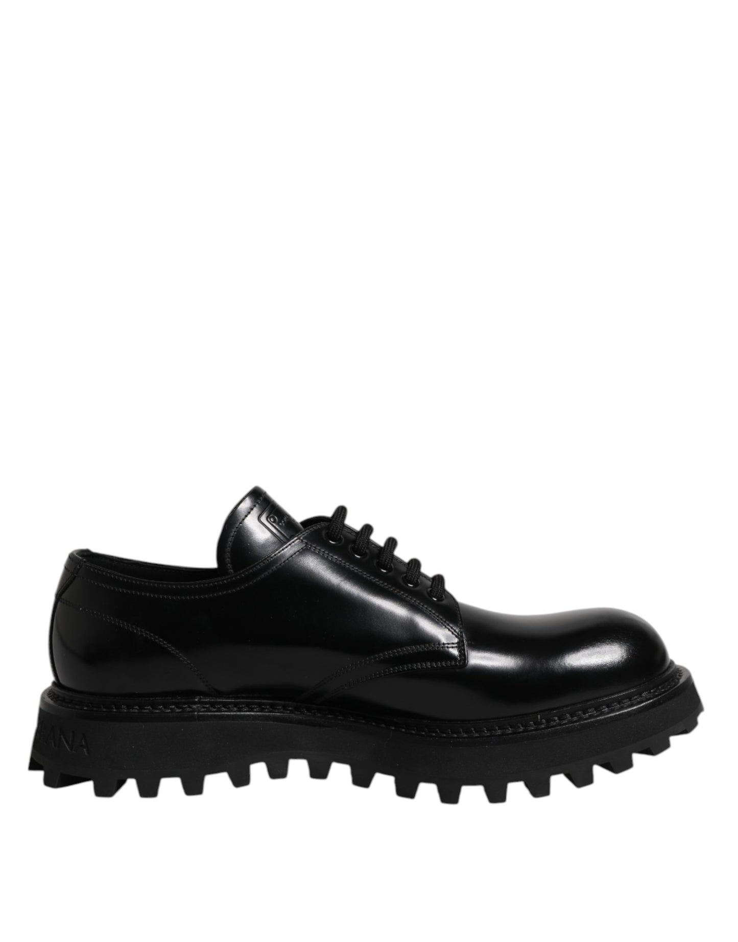 Black Calf Leather Hi-Trekking Derby Shoes