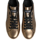 Gold Portofino Calf Leather Sneakers Shoes