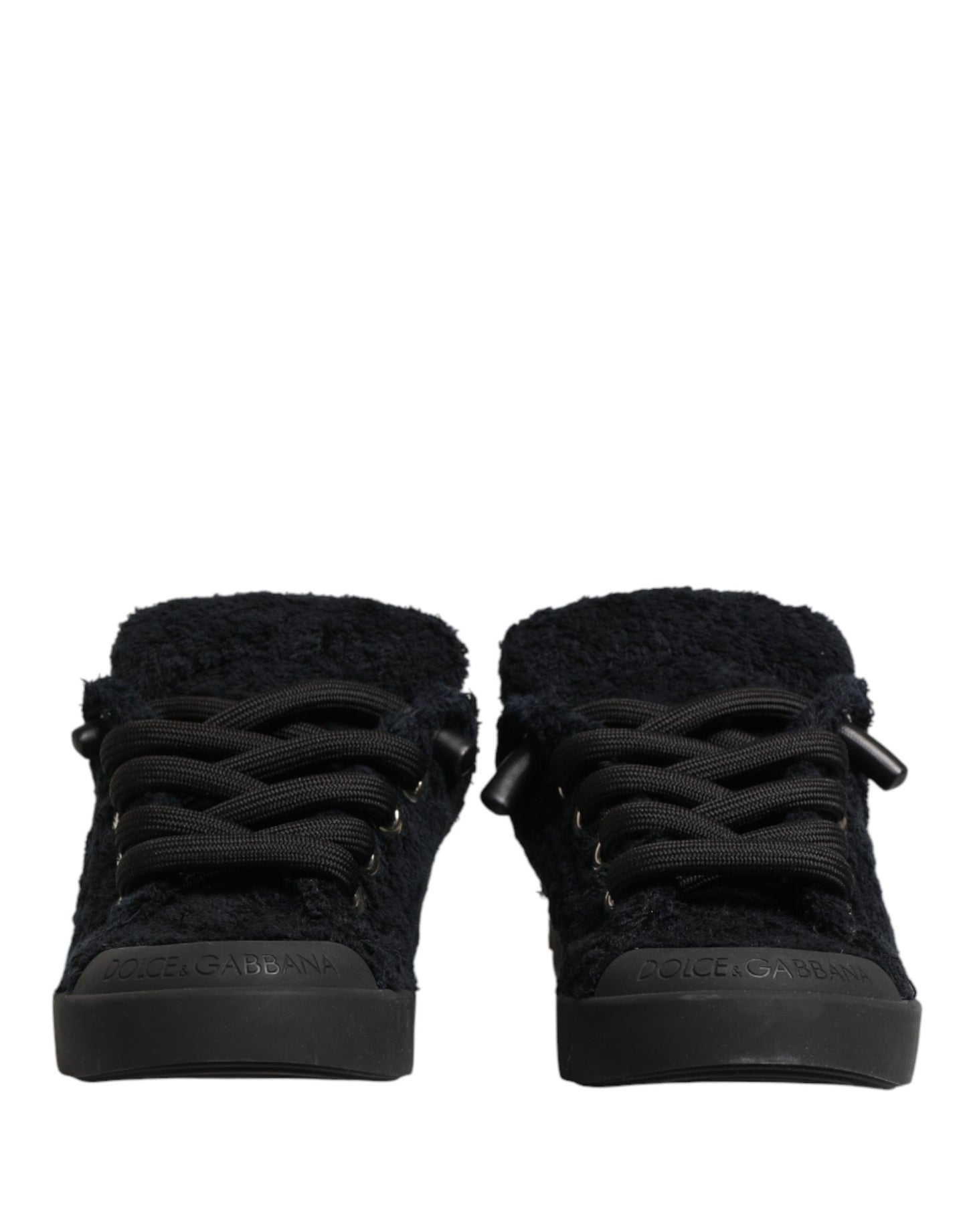 Black Portofino Lace-Up Sneakers Shoes
