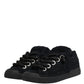 Black Portofino Lace-Up Sneakers Shoes