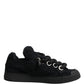 Black Portofino Lace-Up Sneakers Shoes