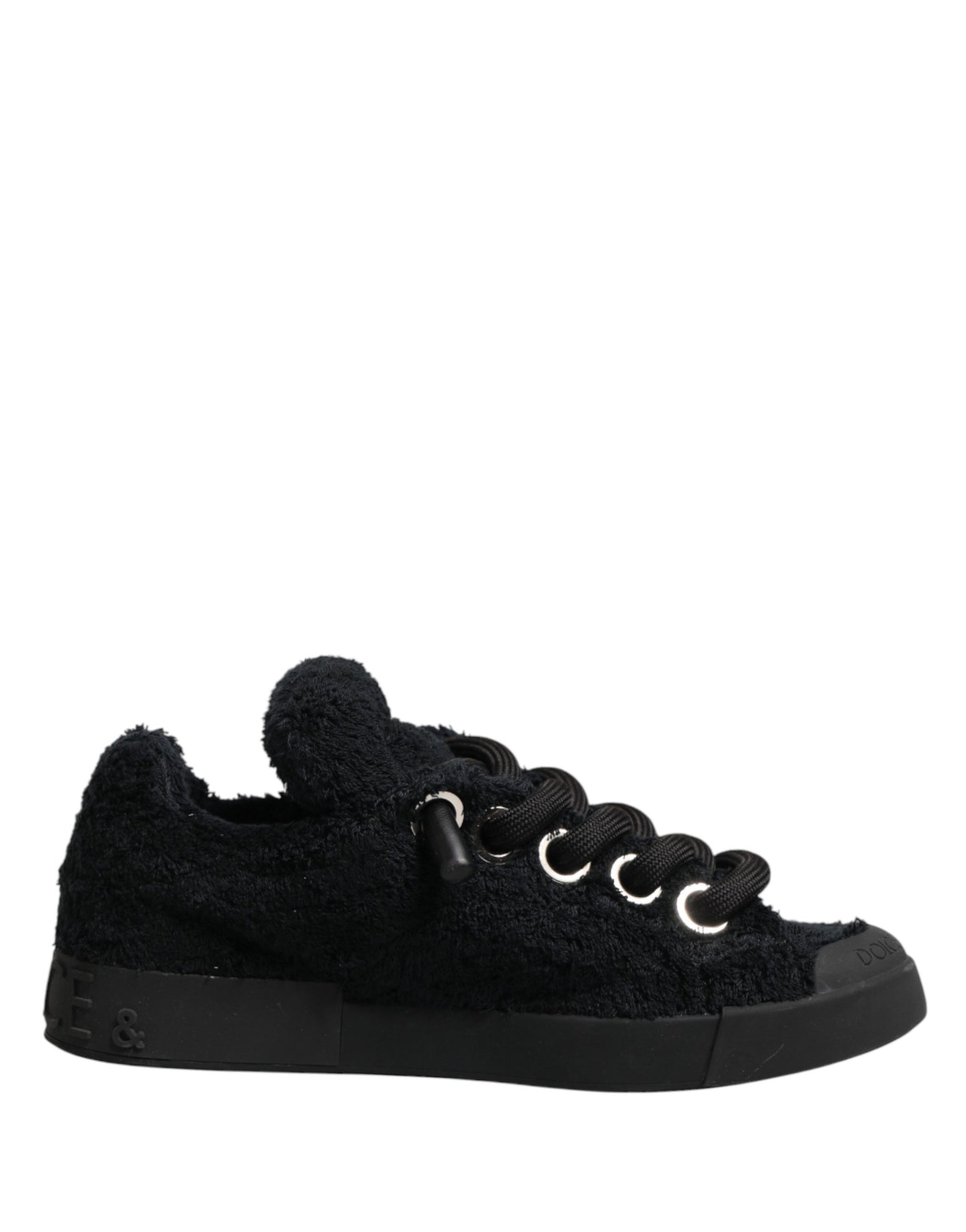 Black Portofino Lace-Up Sneakers Shoes
