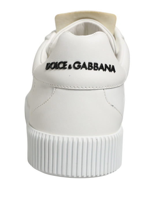 White Miami Leather Low Top Men Sneakers Shoes