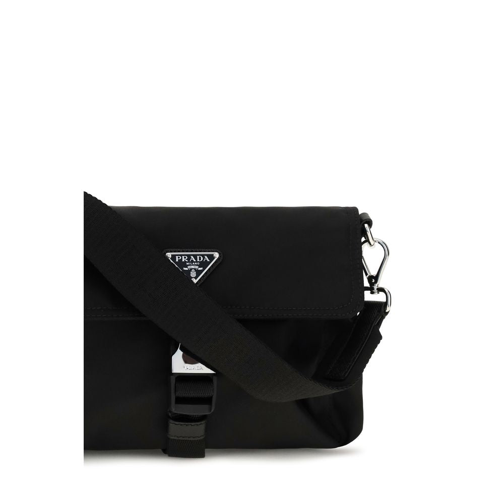 Black Recycled Polyamide Shoulder Bag