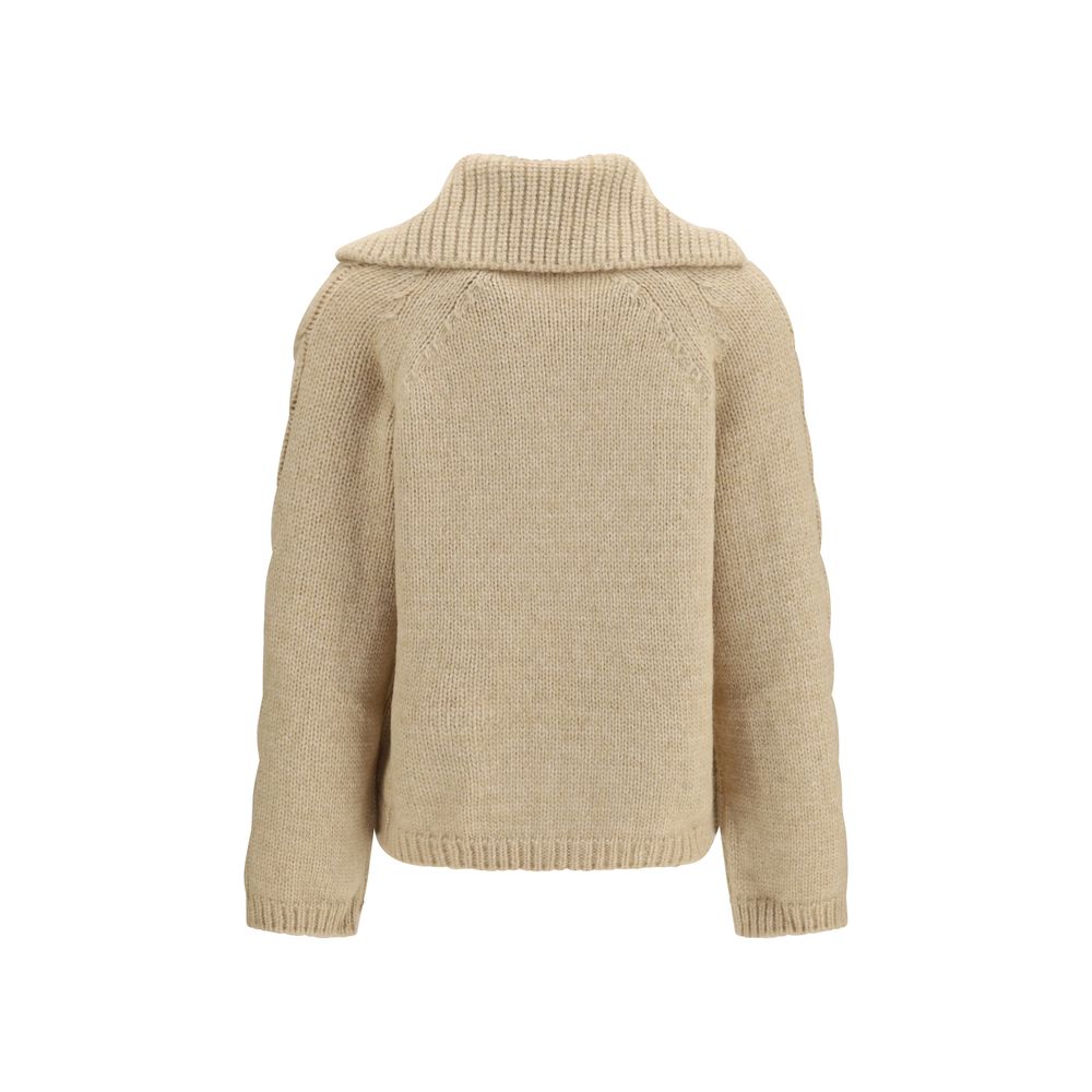 Beige Alpaca Vicugna Pacos Cardigan