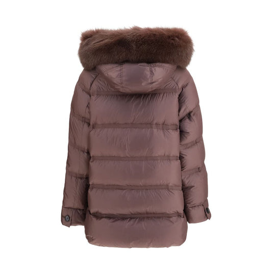 Bordeaux Polyester Full-Length Jacket