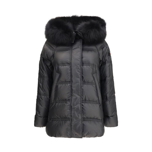 Black Polyester Full-Length Jacket
