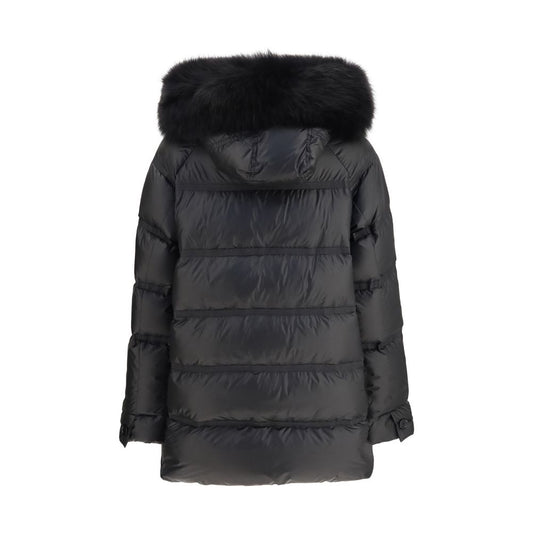 Black Polyester Full-Length Jacket