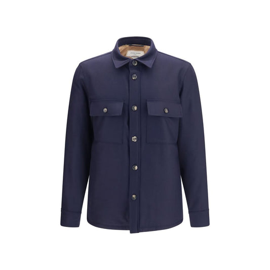 Blue Wool Oves Aries Full-Length Jacket