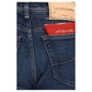 Blue Cotton Tapered Jeans