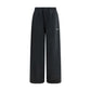 Black Cotton Casual Pants