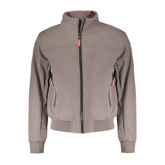 Brown Polyester Men's Jacket