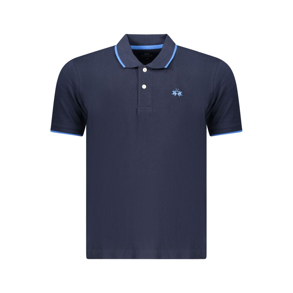 Blue Cotton Men's Polo Shirt